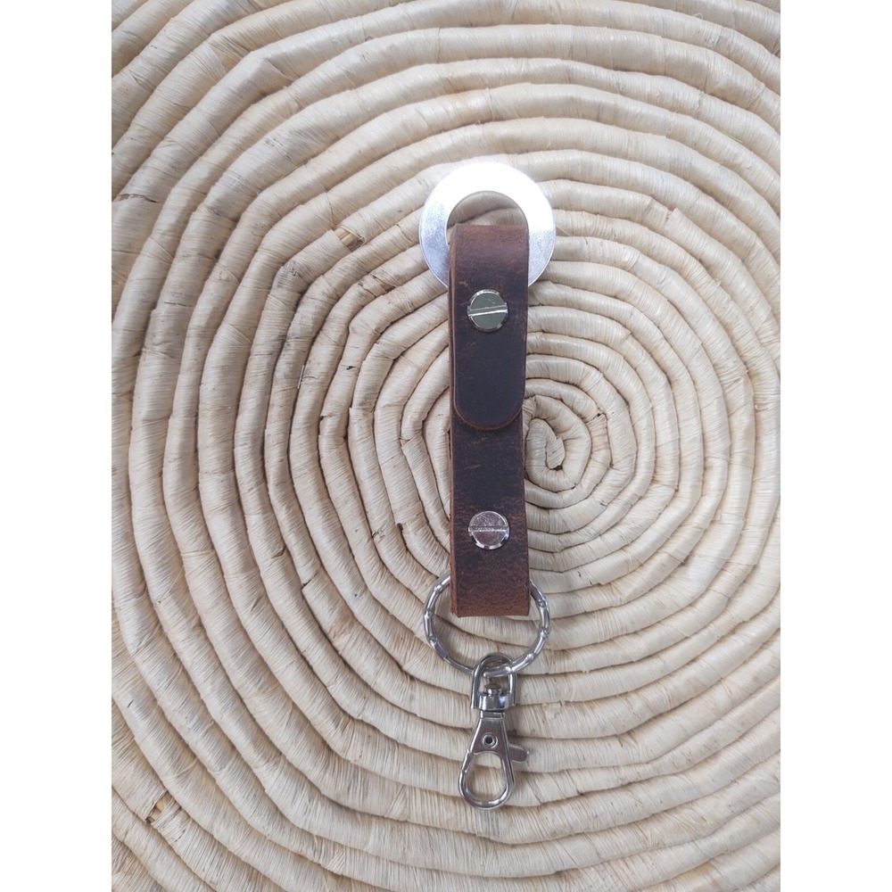 "MOON CHILD" Leather Keychain Key Fob Hooks on Belt Loop Hand Stamped Message - Picture 5 of 10